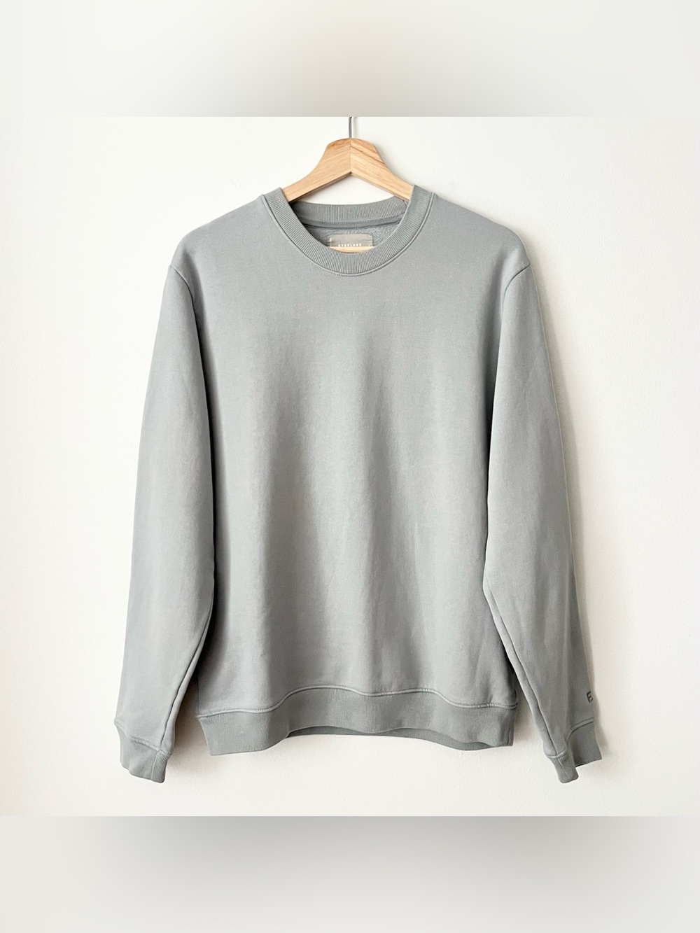 Everlane Men's The Track Crewneck Sweatshirt Size S Organic Cotton Blue Gray